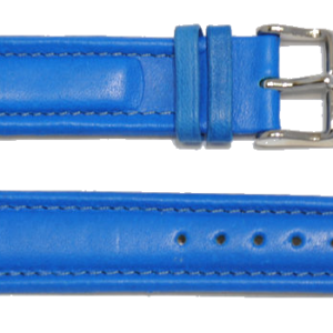 bracelet montre 18 mm bleu cuir vachette lisse