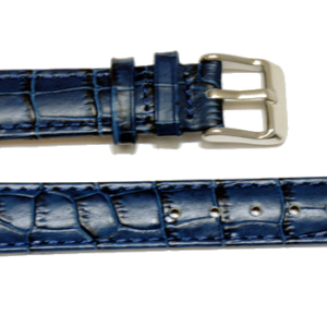 bracelet cuir bleu grain alligator