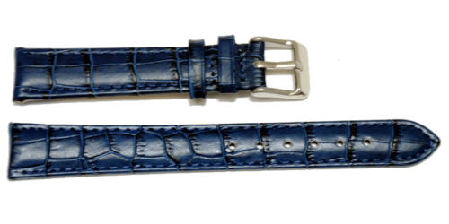 bracelet cuir bleu grain alligator