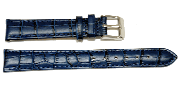 bracelet cuir bleu grain alligator