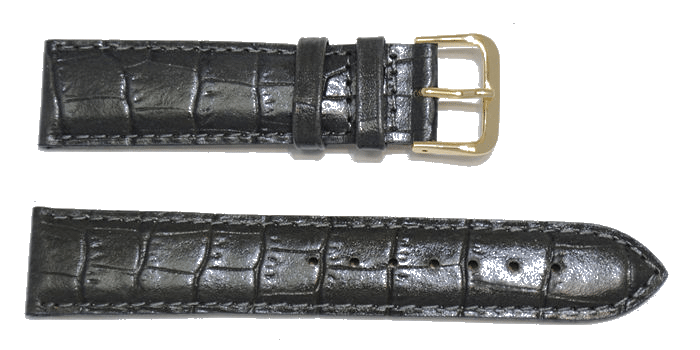 bracelet montre grain alligator gris