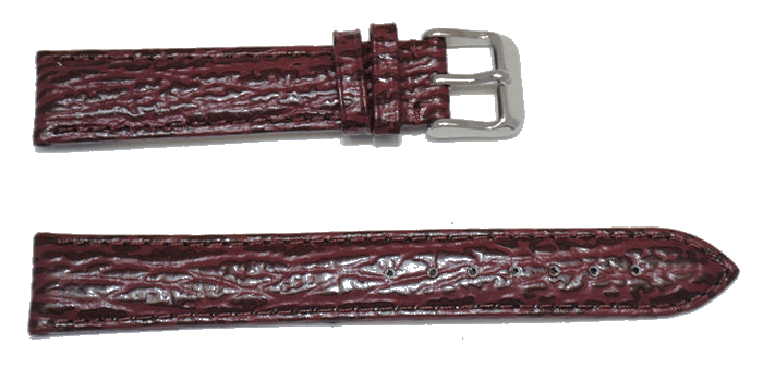 Bracelet Montre Cuir Véritable Façon Requin - 16 Mm / 20 Mm - Bleu - NEUF