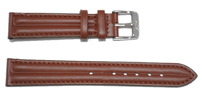 Bracelet De Montre Cuir Marron 14 Mm – Boucle Nickélée, Unisexe