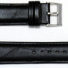 Bracelet montre cuir lisse noir large