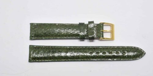 bracelet montre saumon véritable vert olive