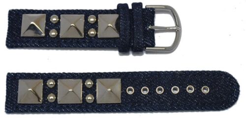 bracelet montre jeans avec clous métaliques