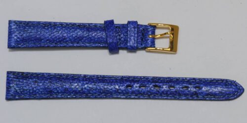 bracelet montre cuir de poisson maruca bleu