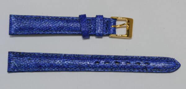 bracelet montre cuir de poisson maruca bleu