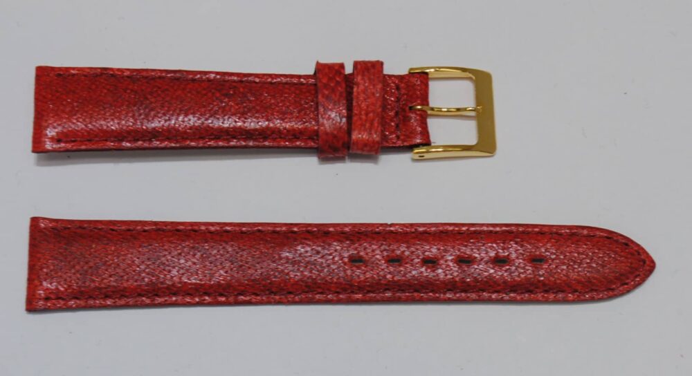 bracelet montre cuir de poisson rouge