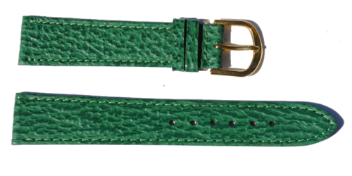 Bracelet montre cuir requin véritable vert