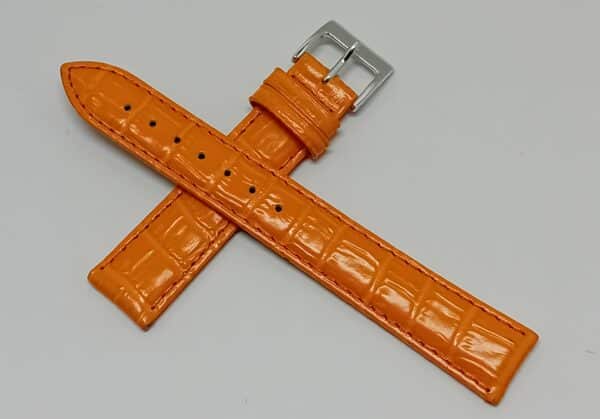 bracelet montre cuir orange
