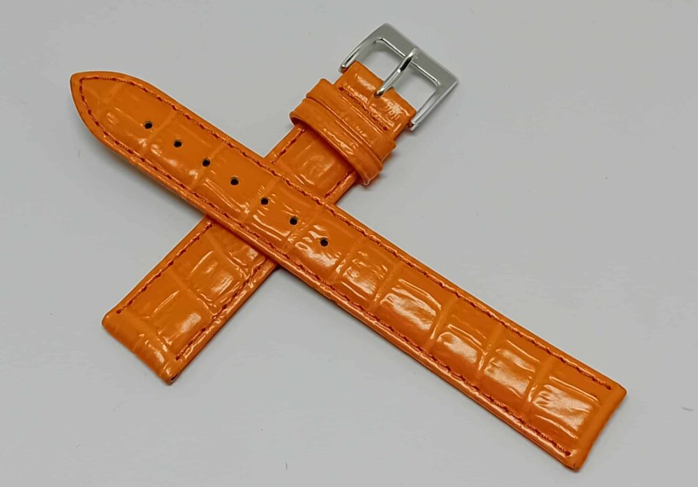 bracelet montre cuir orange
