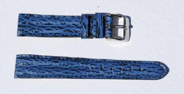 bracelet montre requin véritable bleu 18mm